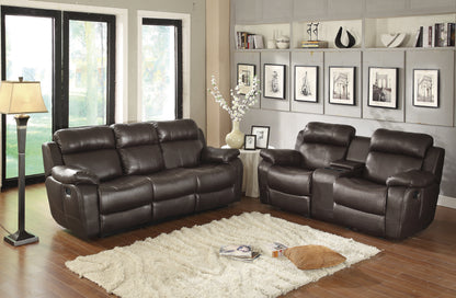 Homelegance Marille Glider Reclining in Brown Faux Leather 9724BRW-2
