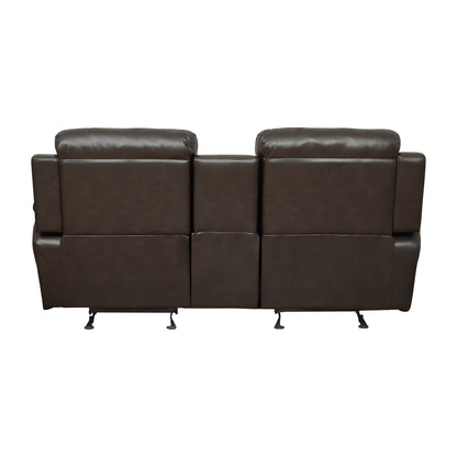 Homelegance Marille Glider Reclining in Brown Faux Leather 9724BRW-2