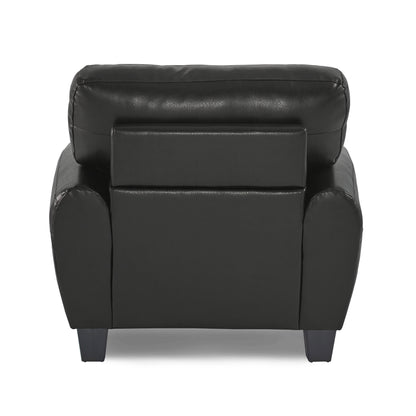 Homelegance Rubin Accent Chair in Black Faux Leather 9734BK-1