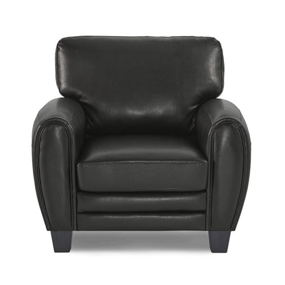 Homelegance Rubin Accent Chair in Black Faux Leather 9734BK-1