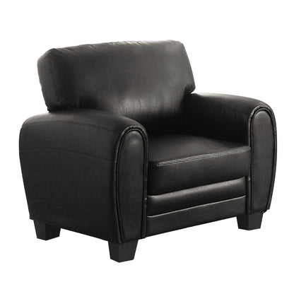 Homelegance Rubin Accent Chair in Black Faux Leather 9734BK-1