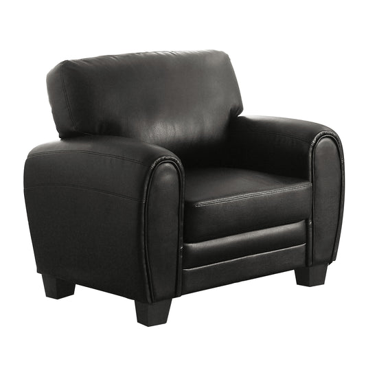 Homelegance Rubin Accent Chair in Black Faux Leather 9734BK-1