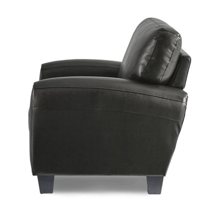 Homelegance Rubin Accent Chair in Black Faux Leather 9734BK-1