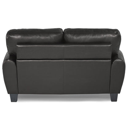 Homelegance Rubin Loveseat in Black Faux Leather 9734BK-2
