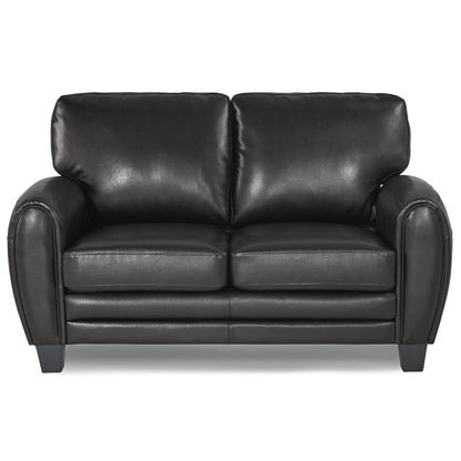 Homelegance Rubin Loveseat in Black Faux Leather 9734BK-2