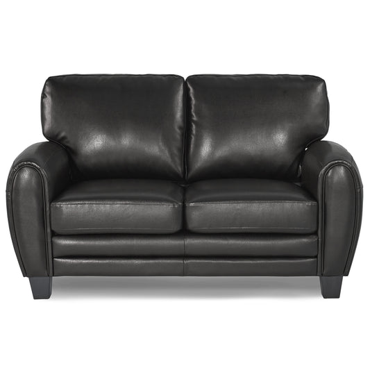 Homelegance Rubin Loveseat in Black Faux Leather 9734BK-2