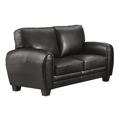 Homelegance Rubin Loveseat in Black Faux Leather 9734BK-2
