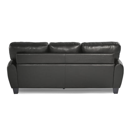 Homelegance Rubin Sectional Sofa Black Faux Leather Stylish Comfort 9734BK-3