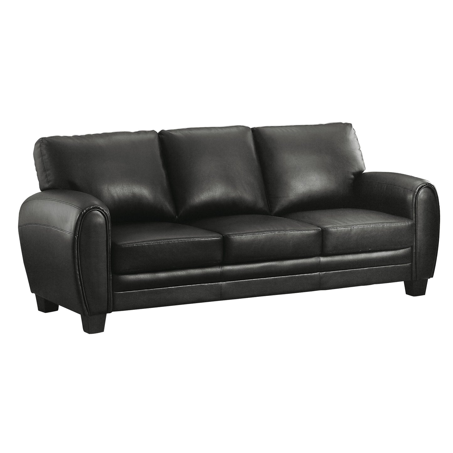 Homelegance Rubin Sectional Sofa Black Faux Leather Stylish Comfort 9734BK-3