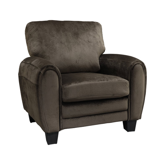 Homelegance Rubin Accent Chair in Chocolate Micro-suede Upholstery 9734CH-1