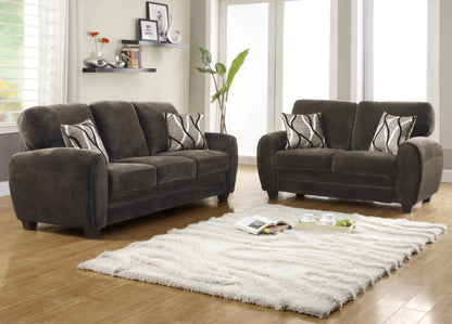 Homelegance Rubin Loveseat in Chocolate Micro-suede 9734CH-2