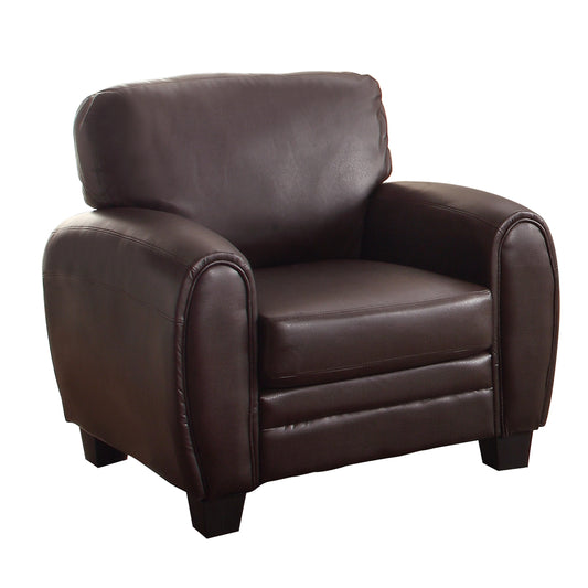 Homelegance Rubin Dark Brown Faux Leather Accent Chair 9734DB-1