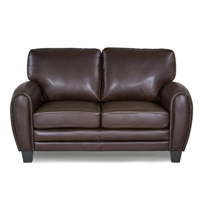 Homelegance Rubin Loveseat Dark Brown Faux Leather 9734DB-2