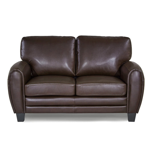 Homelegance Rubin Loveseat Dark Brown Faux Leather 9734DB-2