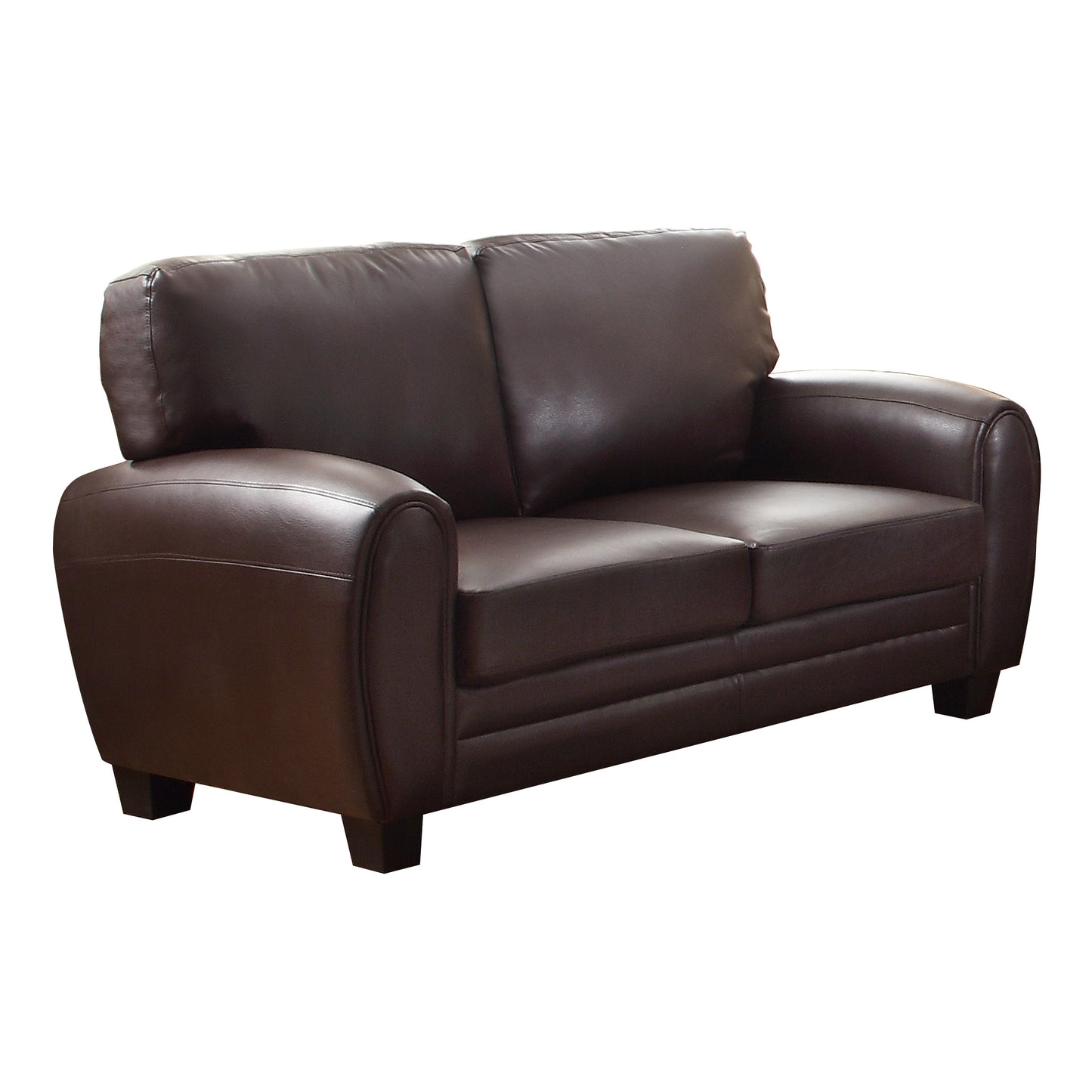 Homelegance Rubin Loveseat Dark Brown Faux Leather 9734DB-2