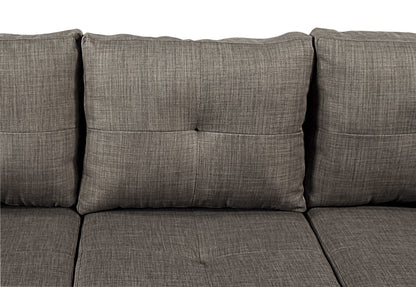 Homelegance Phelps Sectional Sofa in Rich Brown Textured Fabric 9789BRG-3LC
