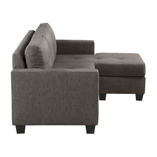 Homelegance Phelps Sectional Sofa in Rich Brown Textured Fabric 9789BRG-3LC