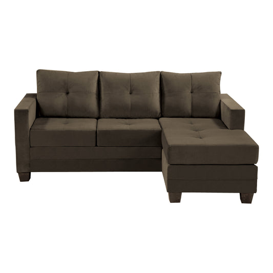 Homelegance Phelps Sectional Sofa Coffee Upholstered Reversible Chaise 9789CF-3LC