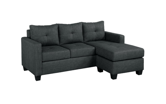 Homelegance Phelps Dark Gray Reversible Sectional Sofa with Tufted Details 9789DG-3LC