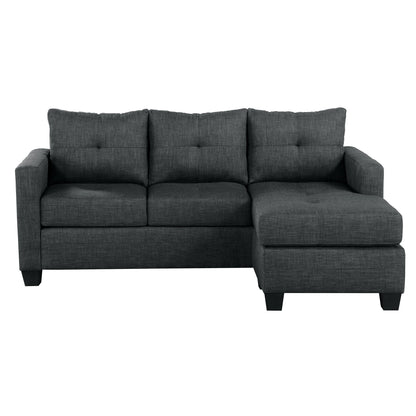 Homelegance Phelps Dark Gray Reversible Sectional Sofa with Tufted Details 9789DG-3LC