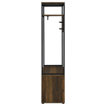 Quincy 2-door Coat Rack Hall Tree Storage Bench Dark Pine