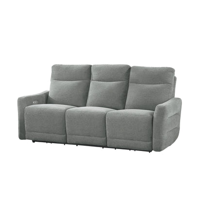Homelegance Edition Sectional Sofa Dove Gray Chenille Power Recline 9804DV-3PWH