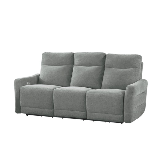 Homelegance Edition Sectional Sofa Dove Gray Chenille Power Recline 9804DV-3PWH