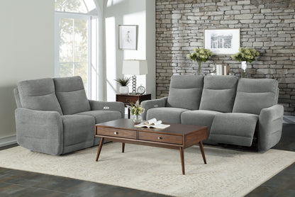 Homelegance Edition Loveseat Power Reclining Dove Gray 9804DV-2PWH