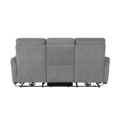 Homelegance Edition Sectional Sofa Dove Gray Chenille Power Recline 9804DV-3PWH
