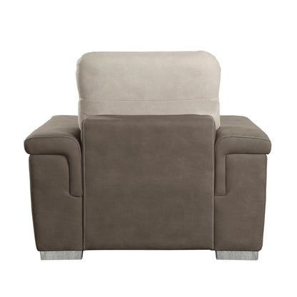 Homelegance Alfio Accent Chair with Pull-out Ottoman in 2-tone Beige and Taupe 9808-1