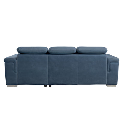 Homelegance Alfio Blue Textured Microfiber 2-Piece Sectional Sofa 9808BUE-SC