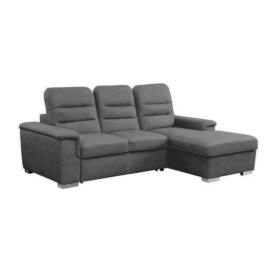Homelegance Alfio Gray Textured Microfiber 2-Piece Sectional Sofa 9808SGY-SC