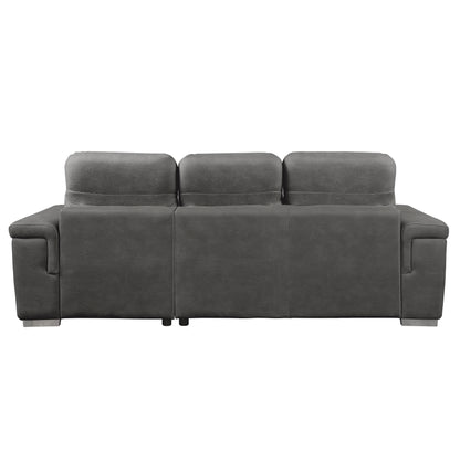 Homelegance Alfio Gray Textured Microfiber 2-Piece Sectional Sofa 9808SGY-SC