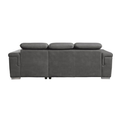 Homelegance Alfio Gray Textured Microfiber 2-Piece Sectional Sofa 9808SGY-SC