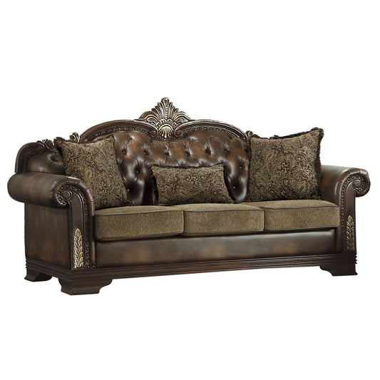 Homelegance Croydon Sectional Sofa Dark Cherry Finish 9815-3