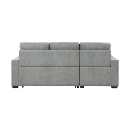 Homelegance Waitsfield Gray Textured 2-Piece Sectional Sofa with Pull-Out Bed 9816GY-2LCRL