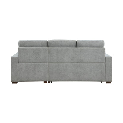 Homelegance Waitsfield Gray Textured Fabric Sectional Sofa with Pull-Out Bed 9816GY-SC