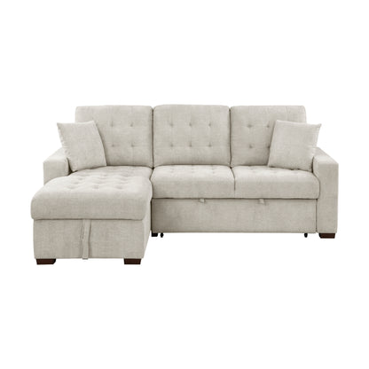 Homelegance Waitsfield Sand Sectional Sofa with Pull-Out Bed and Storage 9816SN-2LCRL