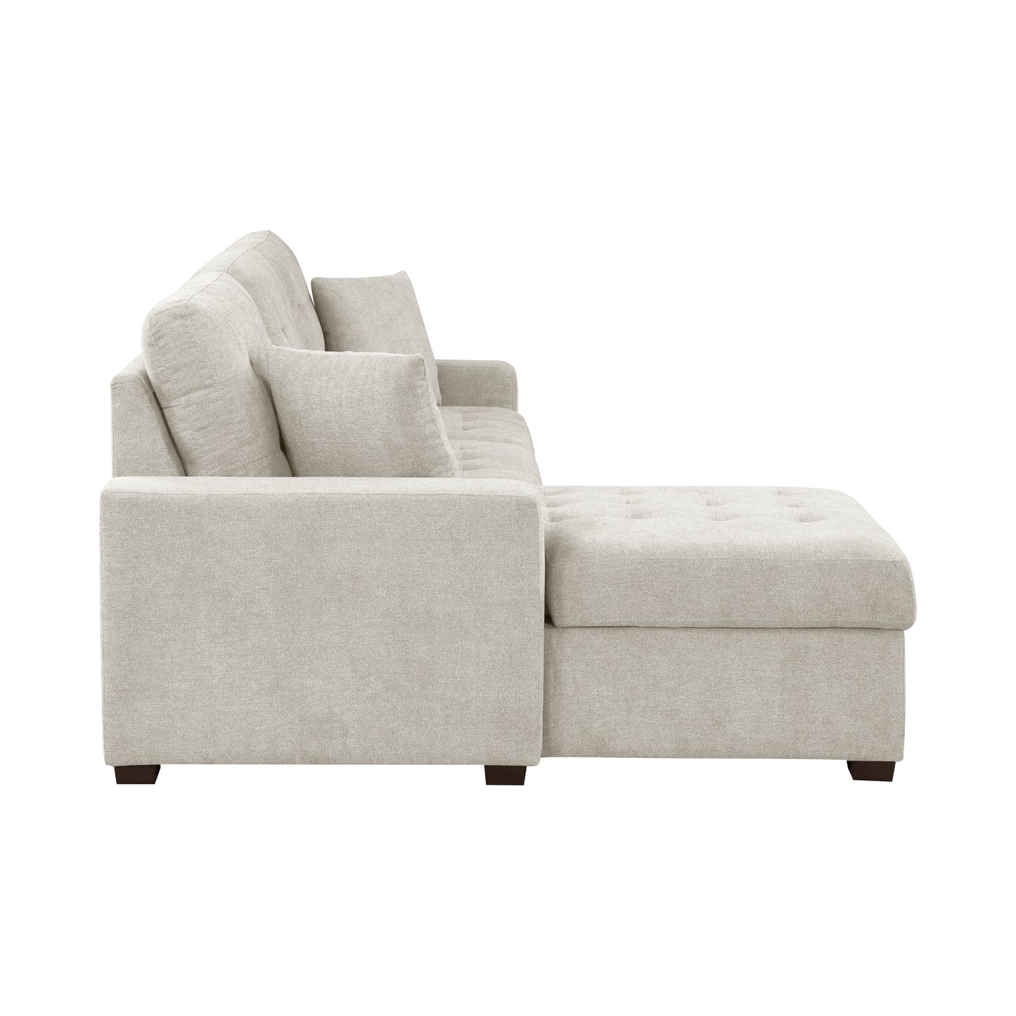 Homelegance Waitsfield Sand Sectional Sofa with Pull-Out Bed and Storage 9816SN-2LCRL