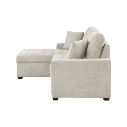 Homelegance Waitsfield Sand Sectional Sofa with Pull-Out Bed and Storage 9816SN-2LCRL