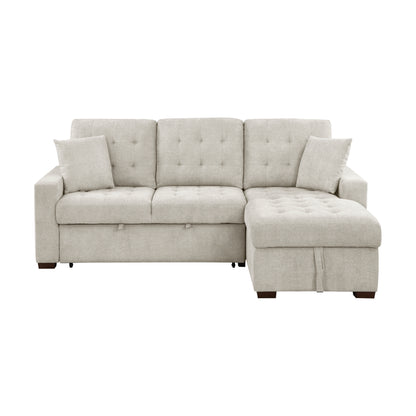 Homelegance Waitsfield Sand Sectional Sofa with Pull-Out Bed and Storage 9816SN-2LLRC