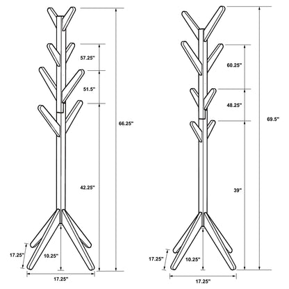 Margaret Solid Wood Coat Rack Clothing Hanger Cappuccino