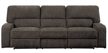 Homelegance Borneo Sectional Sofa in Chocolate Chenille with Power Recline 9849CH-3PWH