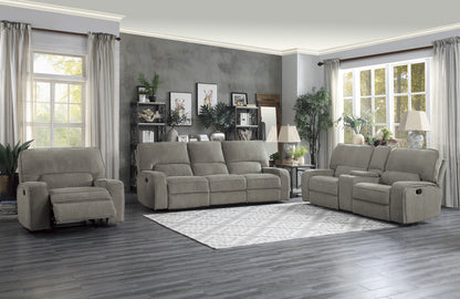 Homelegance Borneo Mocha Chenille Double Reclining Sectional Sofa 9849MC-3