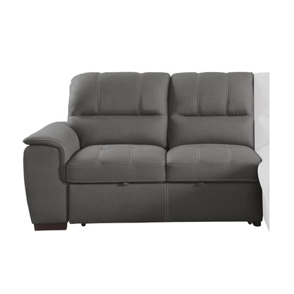 Homelegance Andes Gray Textured Microfiber Sectional Sofa with Pull-Out Bed 9858GY-SC