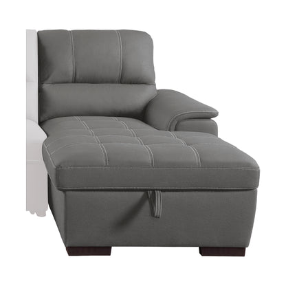Homelegance Andes Gray Textured Microfiber Sectional Sofa with Pull-Out Bed 9858GY-SC
