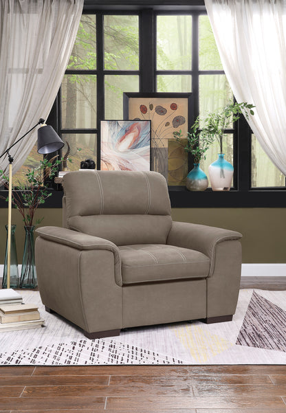Homelegance Accent Chair with Pull-out Ottoman in Textured Microfiber Taupe 9858TP-1