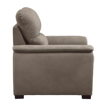 Homelegance Accent Chair with Pull-out Ottoman in Textured Microfiber Taupe 9858TP-1