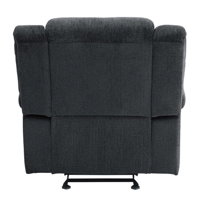 Homelegance Nutmeg Glider Recliner Charcoal Gray Upholstered Reclining Chair 9901CC-1