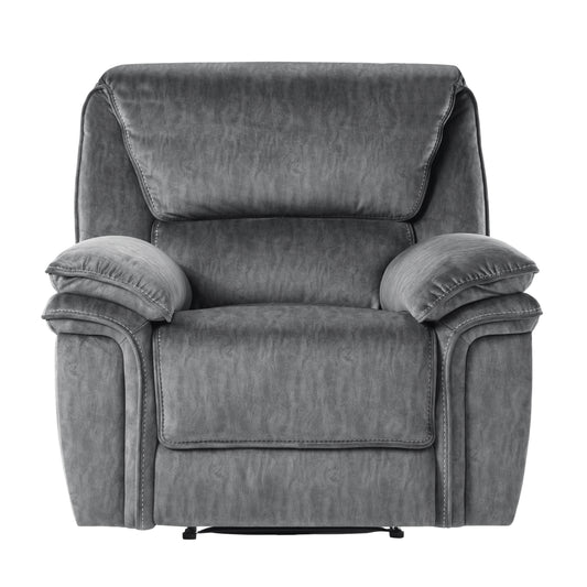 Homelegance Muirfield Reclining Chair in Gray Textured Microfiber 9913-1